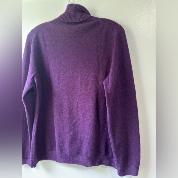 L.L. Bean Rich Purple Cashmere Knit Sweater - Picture 7 of 9